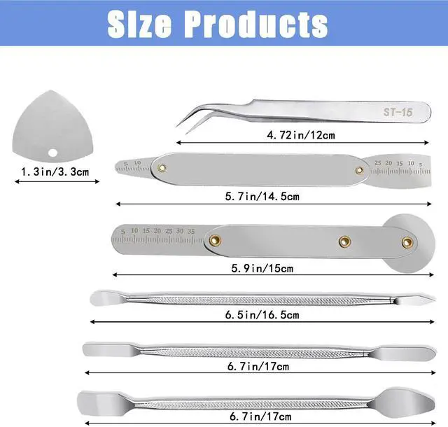 Alt view image 5 of 7 - Generic Brand 11-Piece Electronics Repair Tool Kit Ultra-Thin Pry Tools with Rovan Steel Blades, Non-Slip Handles, Suction Cup, and Tweezers for Smartphone, Laptop, and Tablet Maintenance