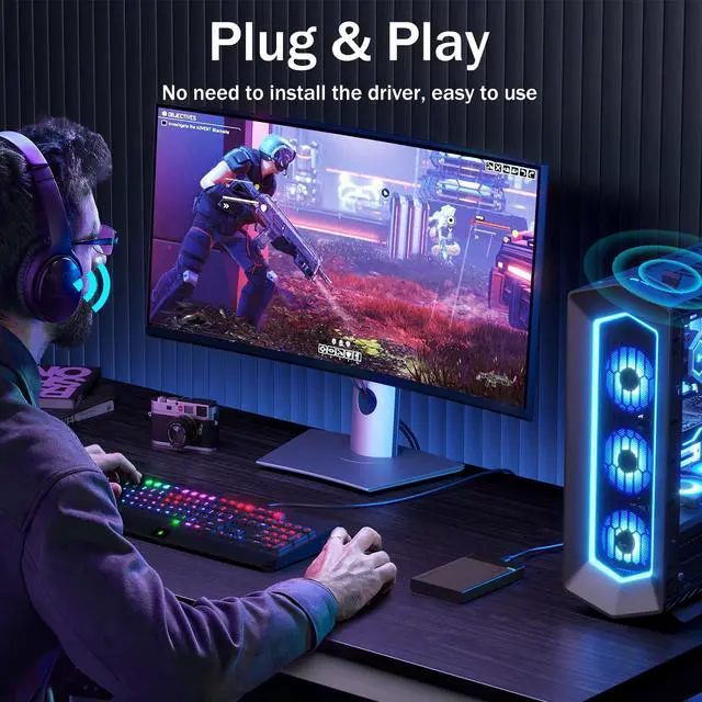 Alt view image 4 of 7 - Bluetooth Adapter for Desktop PC, Plug & Play 5.3 USB Mini EDR Dongle Receiver & Transmitter for Laptop Computer Compatible with Headphones Keyboard Mouse Only Windows 11/10/8.1 (Blue)