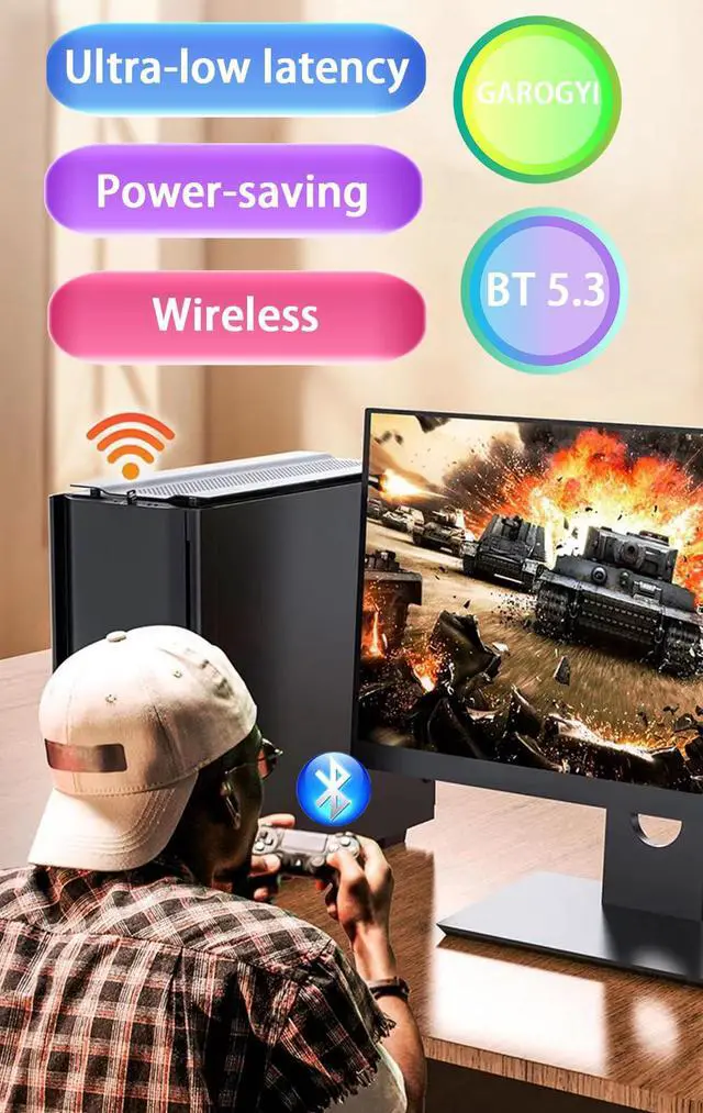 Alt view image 6 of 7 - GAROGYI USB Bluetooth 5.3 Adapter for PC Supports Windows 11/10/8.1/7,Plug &Play For Win11/10, Mini 5.3+EDR Bluetooth Dongle Receiver&Transmitter for PC,Laptop,Keyboard,Mouse,Headsets,Speakers (Black)