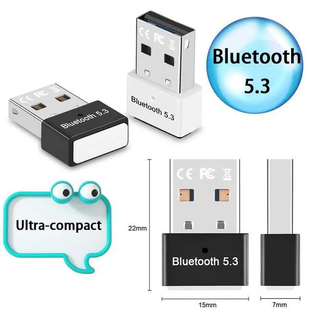 Alt view image 7 of 7 - GAROGYI USB Bluetooth 5.3 Adapter for PC Supports Windows 11/10/8.1/7,Plug &Play For Win11/10, Mini 5.3+EDR Bluetooth Dongle Receiver&Transmitter for PC,Laptop,Keyboard,Mouse,Headsets,Speakers (Black)
