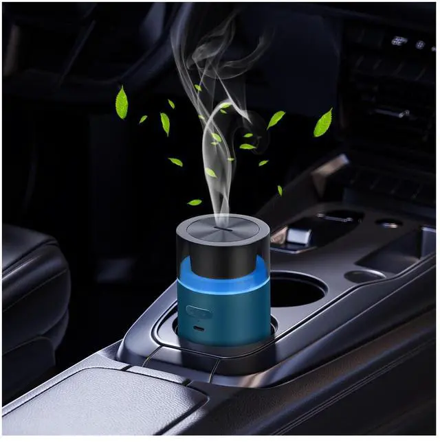 Main image of HODEMI Portable Smart Essential Oil Diffuser,Cold Mist Car Air Freshener Aromatherapy Diffuser with 10 LED Lights,Built-in Battery,Auto On/Off,4/8 Timer Modes,for Home Office and Travel (Blue)