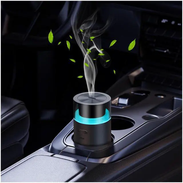 Main image of HODEMI Portable Smart Car Essential Oil Diffuser,Cordless Mini Cold Mist Aromatherapy Air Freshener Diffuser with Mode Memory,Auto On/Off,4/8 Timer Modes,for Bedroom Office and Travel (Black)