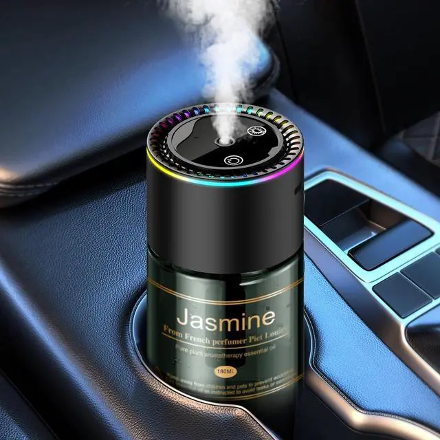 Main image of Smart Car Air Freshener Diffuser - 270-Day Long-Lasting Essential Oil (6.09oz/180ml), Auto On/Off Sensor, Ultrasonic Dual Modes, Multi-Mode Adjustable, Natural French Fragrance Oils, Jasmine Scent