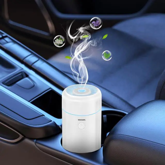 Main image of SEEDSEEL 100ML Car Diffuser Humidifier, Cool Mist Air Essential Oil Diffuser with 7-LED Color Changing, Suitable for Car