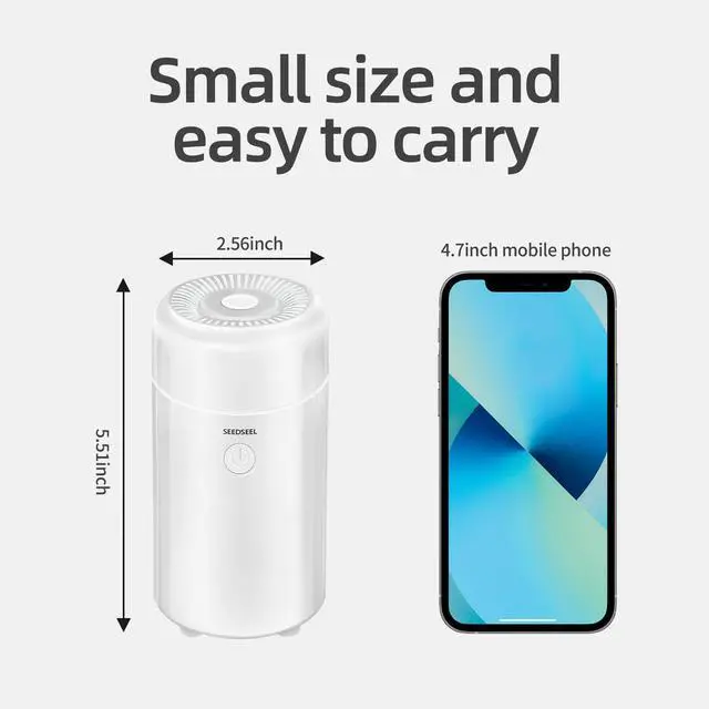 Alt view image 5 of 6 - SEEDSEEL 100ML Car Diffuser Humidifier, Cool Mist Air Essential Oil Diffuser with 7-LED Color Changing, Suitable for Car