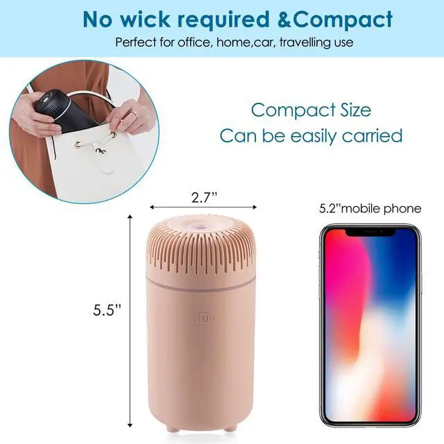 Alt view image 3 of 7 - Car Diffuser Humidifier USB Aromatherapy Essential Oil Air Freshener USB Cool Mist Mini Portable Diffuser for Car Home Office Bedroom (Pink)