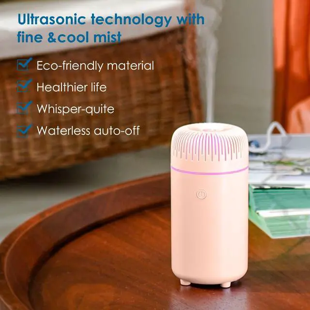 Alt view image 5 of 7 - Car Diffuser Humidifier USB Aromatherapy Essential Oil Air Freshener USB Cool Mist Mini Portable Diffuser for Car Home Office Bedroom (Pink)