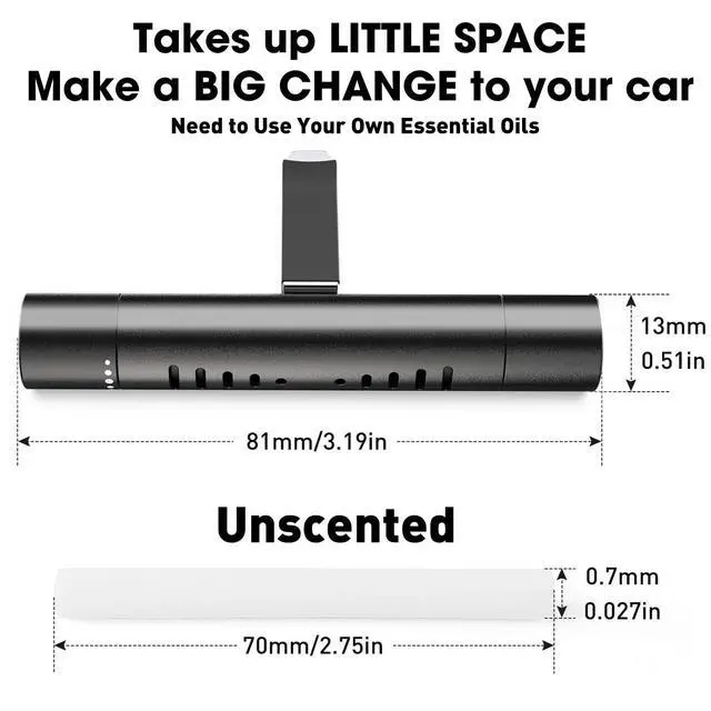 Alt view image 2 of 7 - EORRZZY 2 Packs Custom Car Air Freshener Diffuser Vent Clips with 12 Refill Sticks for Cars, Office, Kitchen, Bathroom, Pet Basic Refillable Kit Essential Oil Diffusers Car Accessories for Women Men