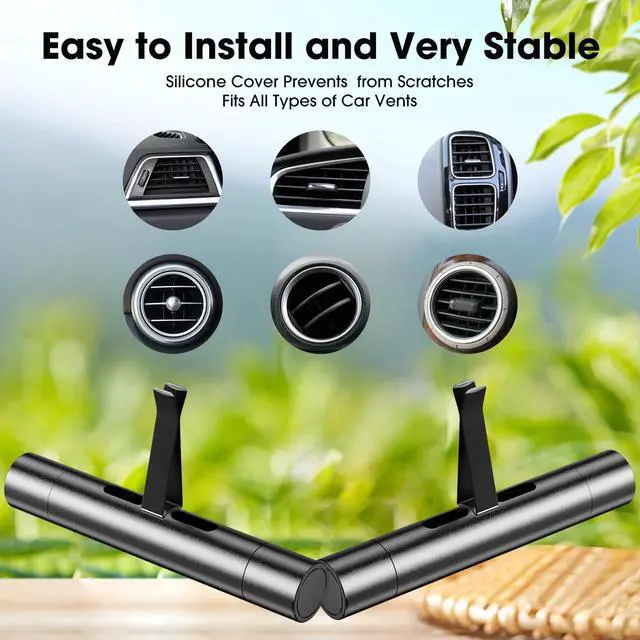 Alt view image 5 of 7 - EORRZZY 2 Packs Custom Car Air Freshener Diffuser Vent Clips with 12 Refill Sticks for Cars, Office, Kitchen, Bathroom, Pet Basic Refillable Kit Essential Oil Diffusers Car Accessories for Women Men