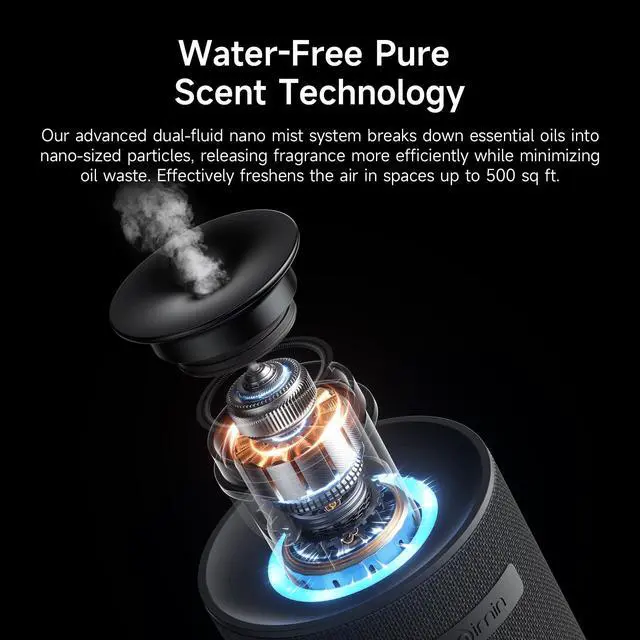 Alt view image 4 of 7 - Waterless Car Diffuser & Home Aromatherapy Diffuser with Ignition-Activated Start/Stop | Cordless Portable Car Air Freshener for Essential Oils 5/10/15ml | Adjustable Scent, 2-in-1 Home/Car Mode