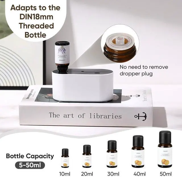 Alt view image 5 of 7 - Lecdura Waterless Diffuser for Essential Oil, Battery Operated Scent Air Aromatherapy Diffuser, Mini Aroma Diffusers with 3 Intermittent Mist Modes, Cycle Start for 400-700 sq.ft Home Office Bedroom.