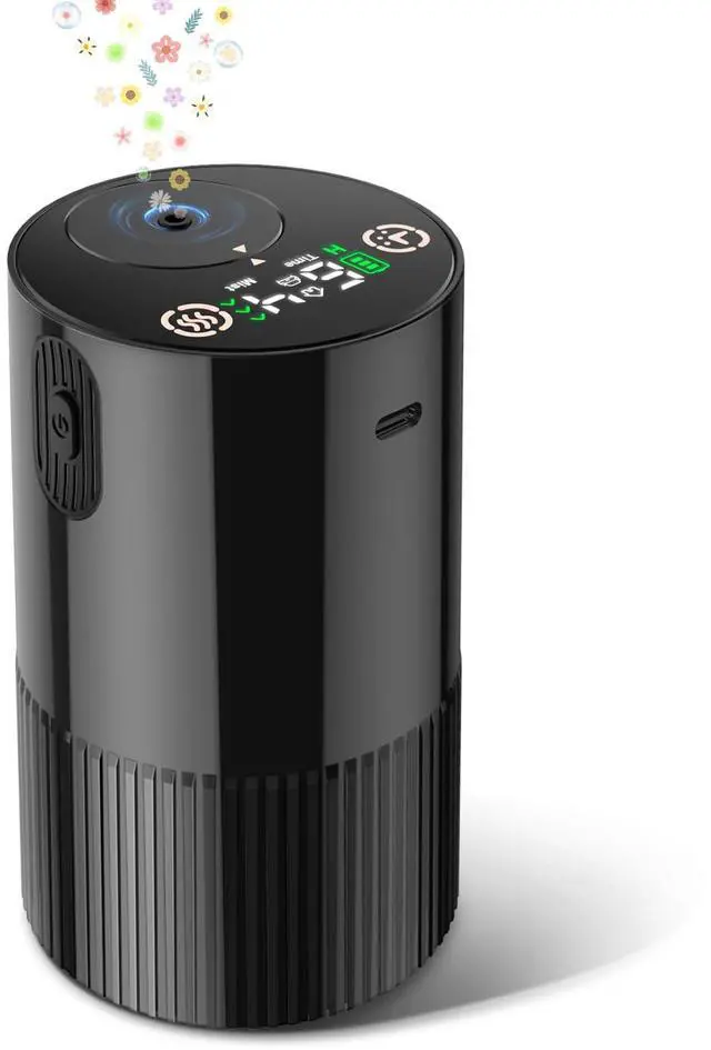 Main image of Waterless Diffuser for Essential Oil, Aromatherapy Diffusers for Home Nebulizer Air Freshener Diffuser Mini Scent Machine Battery Operated 4 Mist Level 1/2/3/4/6H Timers Auto-off for Car Bedroom Hotel