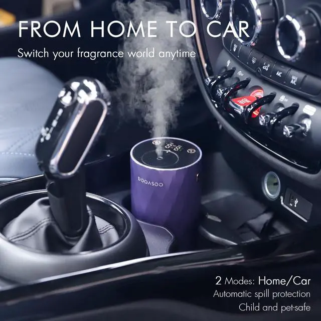 Alt view image 3 of 7 - DOQASOO Waterless Essential Oil Diffuser - Aluminum Metal Texture, 96H Quiet Battery Nebulizer, Portable Scent Aromatherapy Diffuser with Timer & 4 Mist Levels, 20mL, Type-C for Home/Room/Car/Office