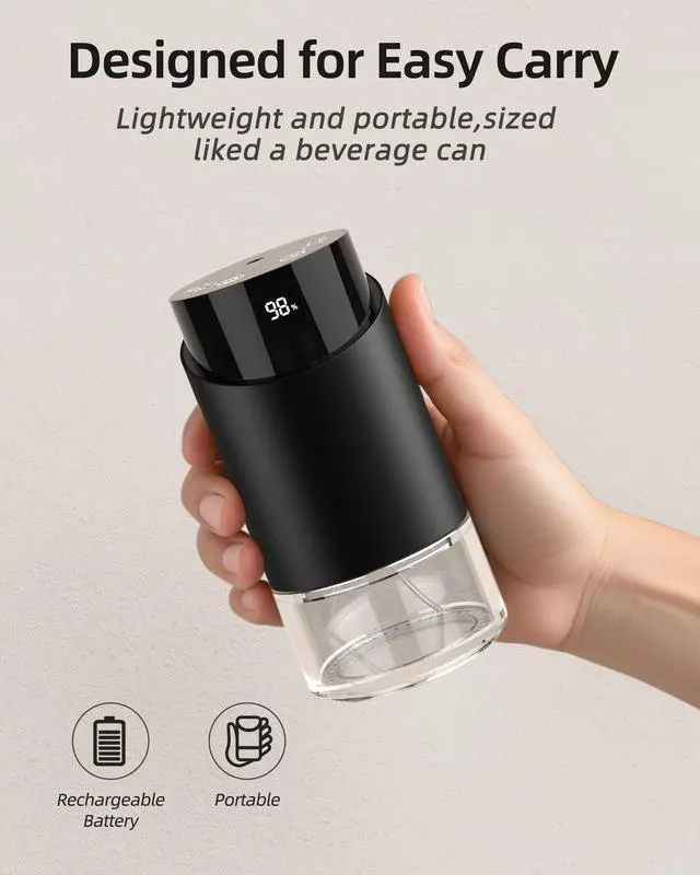 Alt view image 5 of 7 - Waterless Essential Oil Diffuser Aromatherapy Scent Diffusers for Home Large Room, Bedroom, Car, Office, Battery Operated Mini Portable Air Freshener, 3 Countdown Timers & 3 Mist Levels