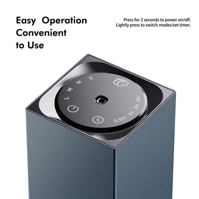 Alt view image 2 of 7 - Waterless Diffuser for Essential Oils 50ml Capacity Nebulizer Aromatherapy Diffuser, Battery Operated Mini Scent Air Machine with 4 Mist Settings Timers for Home,Cars,Office(C01 Blue)