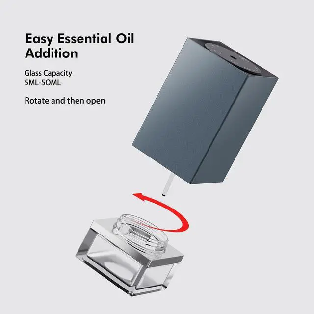 Alt view image 5 of 7 - Waterless Diffuser for Essential Oils 50ml Capacity Nebulizer Aromatherapy Diffuser, Battery Operated Mini Scent Air Machine with 4 Mist Settings Timers for Home,Cars,Office(C01 Blue)