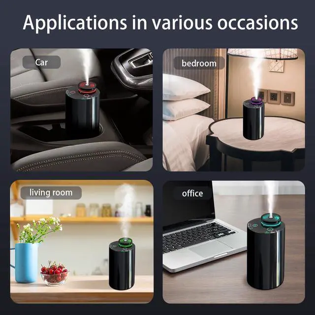 Alt view image 4 of 7 - Waterless Essential Oil Diffuser - Cordless Portable Aromatherapy Scent Diffuser for Home, Car & Travel, USB Rechargeable with Timer & Mood Light, Perfect Bedroom, Office, Gift Idea