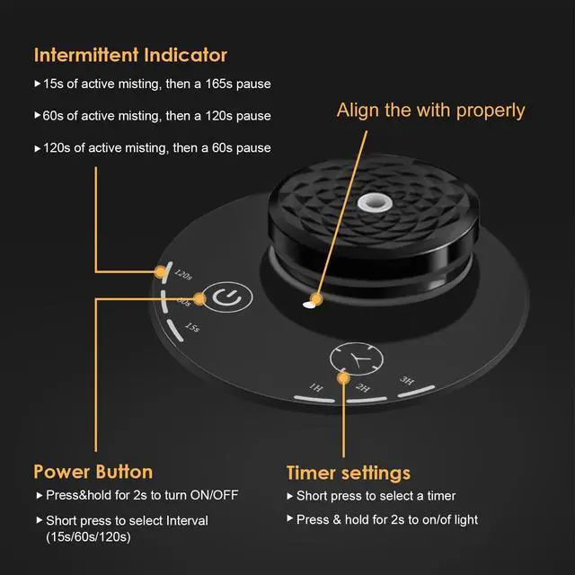 Alt view image 5 of 7 - Waterless Essential Oil Diffuser - Cordless Portable Aromatherapy Scent Diffuser for Home, Car & Travel, USB Rechargeable with Timer & Mood Light, Perfect Bedroom, Office, Gift Idea