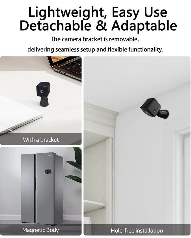 Alt view image 2 of 6 - AOBOCAM 4K HD Indoor Camera for Indoor Security with App Control Motion Detection & Night Vision Wireless WiFi Rechargeable Pet Camera for Home/Office 24/7 Cycle Save Video Only (4K)