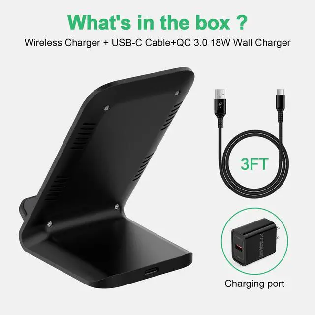 Alt view image 5 of 7 - Samsung Wireless Charger Fast Charging Stand Wireless Android Desk Phone Charger Pad 15W for Samsung Galaxy S25 FE S24 S25 Ultra Plus S24FE S23FE S22 S21, Pixel 10 9, iPhone 17 16, with 18W Adapter