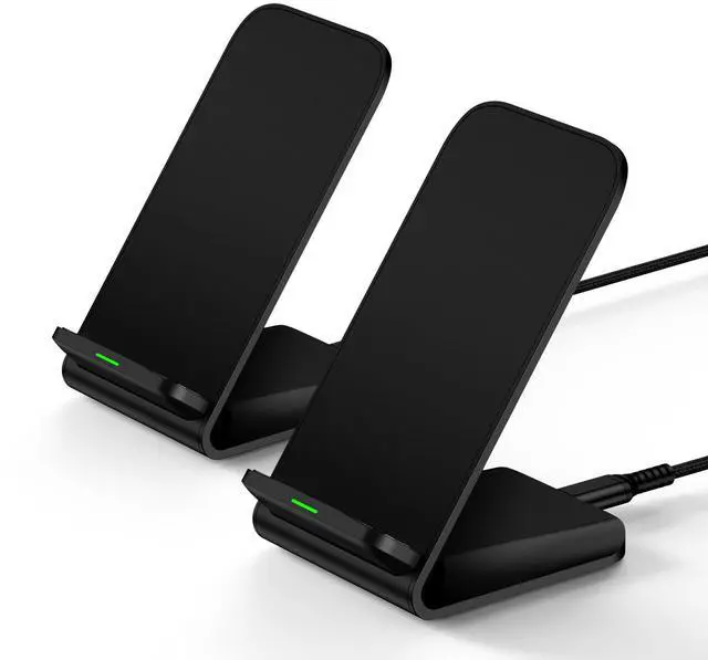 Main image of Fast S25 S24 Ultra Samsung Wireless Charger Stand, 2 Pack 15W Cordless Charging Station for Samsung Galaxy S26 S25 Edge S25+ S24 Plus S23 FE S22 S21 Z Flip 7,iPhone 17 16 15, Android Phone Holder Dock