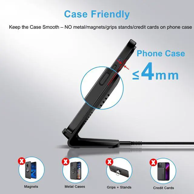 Alt view image 6 of 7 - Samsung Galaxy S25 Ultra Wireless Charger Stand for Galaxy S26 S25 Edge S24 S23 S22 S21 S20 S10,15W 2Pack Phone Charger Wireless Android Charging Station for Google Pixel 10 9 8 7 Pro,iPhone 17 16 15