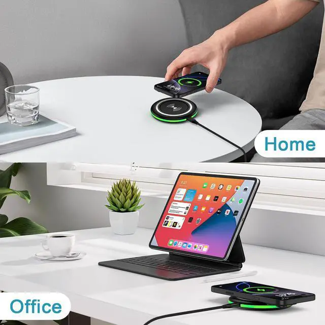 Alt view image 6 of 7 - 15W Samsung Wireless Charger Fast Charging Pad for Samsung Galaxy S26 S25 Edge S24 Ultra S23 S22 S21 S20 Z Flip 7 FE 6 5 4 3 Z Fold 7 6 5,Wireless Charging Station Charger Mat for iPhone 17e 17 16 15
