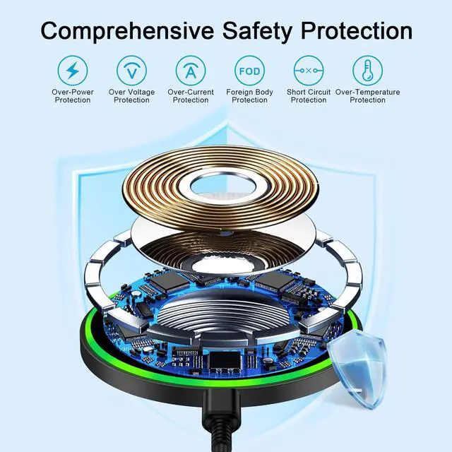 Alt view image 5 of 7 - Fast Wireless Charging Pad Samsung S25FE S25 Ultra S24 Charger Stand Wireless Android Phone Charger 15W for Samsung Galaxy S24 S25 Plus S23 Ultra S23FE S22,Pixel 10 Pro,iPhone 17 16, with 18W Adapter