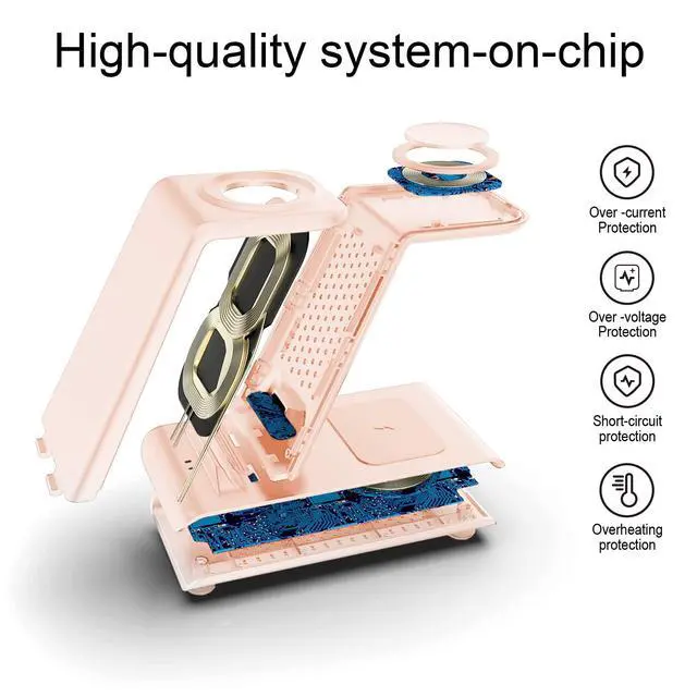 Alt view image 4 of 6 - Wireless Charging Station for Samsung Wireless Charger Galaxy S26 Ultra/S25/S24/S23/S22/Note20 Z Fold Flip7 Galaxy Watch 8/7/6/5/4/3 Active 2/1 Stand Galaxy Buds4/4 Pro/3/2 Pro/Live Multiple Devices