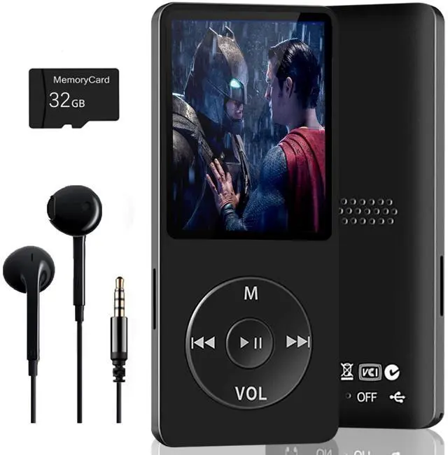 Main image of 32GB Bluetooth MP3 Player, Digital Music Player Running,HiFi Sound, HD Speaker, FM Radio, E-Book, Video, Voice Recorder, Mini Design,1.8 Inch Color Display, Support up to 128GB Card-Earphone Included