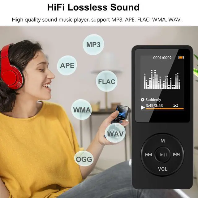 Alt view image 2 of 7 - 32GB Bluetooth MP3 Player, Digital Music Player Running,HiFi Sound, HD Speaker, FM Radio, E-Book, Video, Voice Recorder, Mini Design,1.8 Inch Color Display, Support up to 128GB Card-Earphone Included
