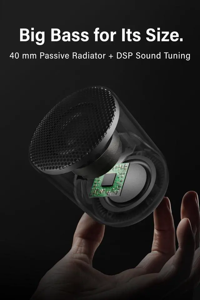 Alt view image 6 of 7 - FUNLOGY Portable Mini2 Bluetooth Speaker, Wireless Portable Speaker with Deep Bass, IPX7 Waterproof, TWS Stereo Pairing, Built-in Mic, Small Speaker for Shower, Outdoor, Travel, Black