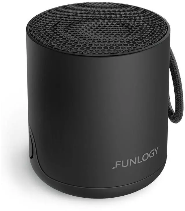 Main image of FUNLOGY Portable Mini2 Bluetooth Speaker, Wireless Portable Speaker with Deep Bass, IPX7 Waterproof, TWS Stereo Pairing, Built-in Mic, Small Speaker for Shower, Outdoor, Travel, Black
