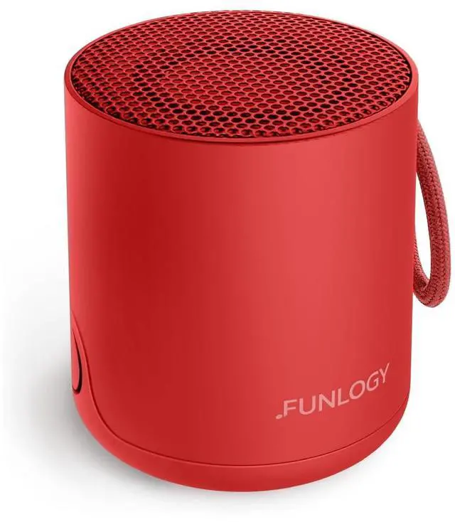 Main image of FUNLOGY Portable Mini2 Bluetooth Speaker, Wireless Portable Speaker with Deep Bass, IPX7 Waterproof, TWS Stereo Pairing, Built-in Mic, Small Speaker for Shower, Outdoor, Travel, Red