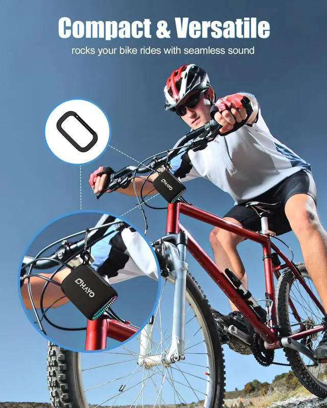 Alt view image 4 of 7 - OHAYO Bluetooth Shower Speaker, IPX7 Waterproof, Portable Mini Speaker with Clip, Wireless, 24H Playtime, RGB Light, Powerful Sound and Punchy Bass, Electronics Gifts for Outdoors/Home/Office/Travel