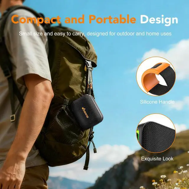 Alt view image 7 of 7 - Portable Bluetooth Speaker Waterproof Gift: IPX5 HD Sound Up to 24H Playtime, TWS Pairing, Wireless Speakers with Lights, Travel Essentials Valentines Birthday Gifts for Men Women Boys Girls-Black