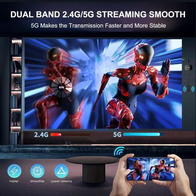 Alt view image 7 of 7 - SOCLLLife Wireless HDMI Display Dongle Adapter 4K, Screen Mirror Receiver Casting Video & Audio from Android, i-OS, Pad, Laptop, Tablet to TV/Projector/Monitor, Support Miracast, Airplay, DLNA