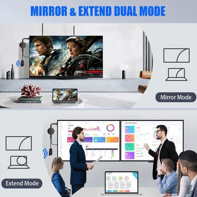 Alt view image 7 of 7 - Wireless HDMI Adapter, DRYMOKINI 4K HDMI Dongle, Mirror Screen Display Dongle, Casting YouTube/TikTok from i-Phone,i-Pad, Android, Tablet, Windows to HDTV/Monitor/Projector, Miracast, Airplay, DLNA