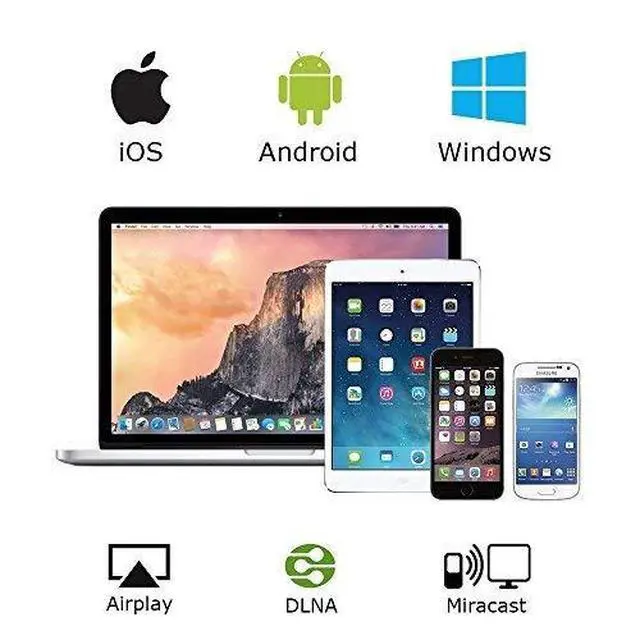 Alt view image 4 of 7 - SmartSee Anycast HD Wireless Display Adapter WiFi 1080P Mobile Screen Mirroring Receiver Dongle for iPhone Mac iOS Android to TV Projector Support Miracast Airplay DLNA