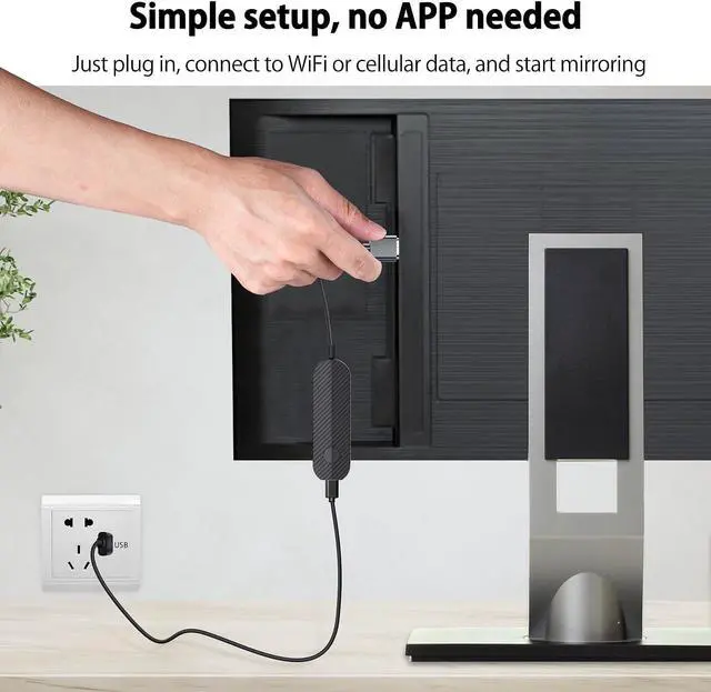 Alt view image 7 of 7 - 4K 1080P Wireless HDMI Display Adapter, WiFi Streaming Movies, Shows Receiver for i-Phone, i-Pad, Android, Tablet, Laptop, Window to HDTV/Monitor/Projector, Compatible Miracast, Air Play, DLNA