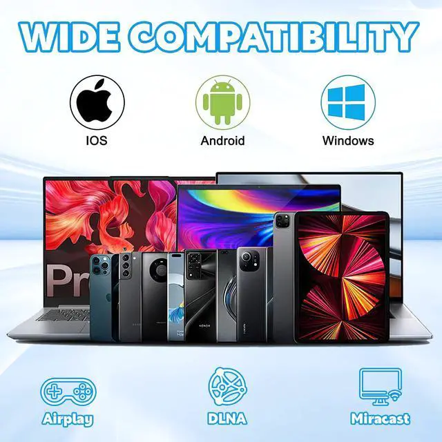 Alt view image 4 of 7 - Wireless Display Dongle Adapter - WiFi 4K&1080P Portable Transmitter, Streaming Media Video/Audio/File from Smartphone, Laptop to HDTV/Monitor/Projector Support Windows