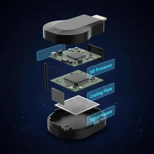 Alt view image 7 of 7 - Wireless Display Dongle Adapter - WiFi 4K&1080P Portable Transmitter, Streaming Media Video/Audio/File from Smartphone, Laptop to HDTV/Monitor/Projector Support Windows