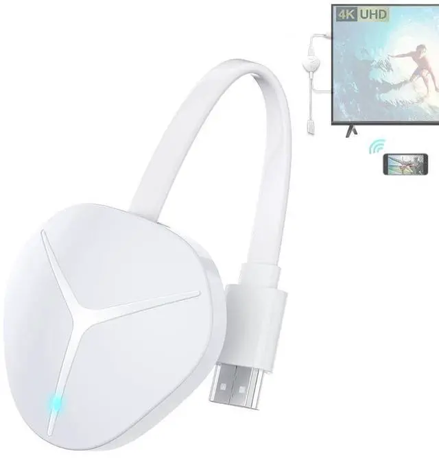 Main image of 4K Wireless HDMI Display Dongle Adapter 1080P, WiFi Casting Movies, Shows Receiver for i-Phone, i-Pad, iOS, Android, Tablet, Laptop, Windows to HDTV/Monitor/Projector, Support Miracast Air Play, White