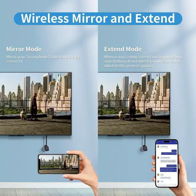 Alt view image 4 of 7 - 4K Wireless HDMI Display Adapter,TV Adapter for The APP YouTube,for i-Phone, i-Pad, Android, Tablet, Laptop,Windows to HDTV/Monitor/Projector, Compatible Miracast, AirPlay, DLNA