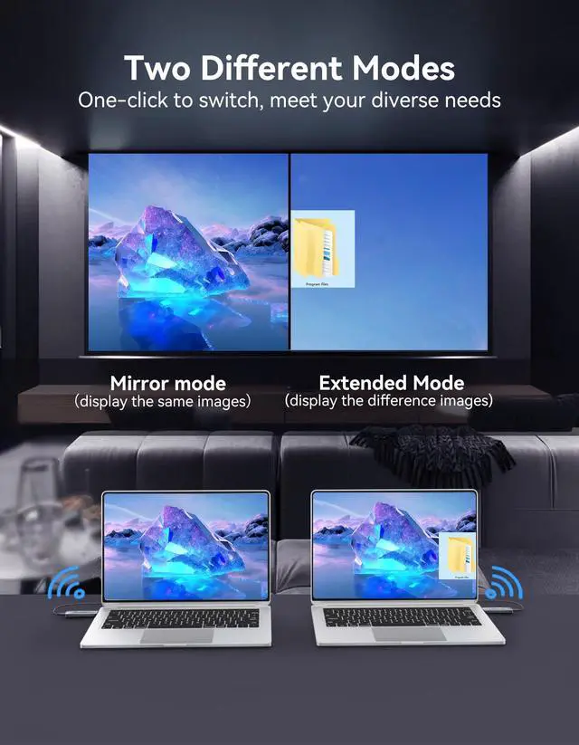 Alt view image 6 of 7 - Wireless HDMI Transmitter and Receiver 4K, Wireless HDMI Extender Sender Kit 2.4G/5G for Streaming Video Audio to Monitor for TV Box/PC/Laptop/HDTV/Projector Camera Portable Gray