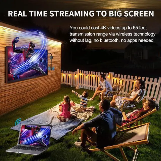 Alt view image 2 of 7 - 4K Wireless HDMI Display Adapter, Screen Mirroring Receiver for i-Phone, i-Pad, Android, Tablet, Laptop, Windows to HDTV/Monitor/Projector, HD Casting Video/Audio, Support AirPlay, Miracast, DLNA