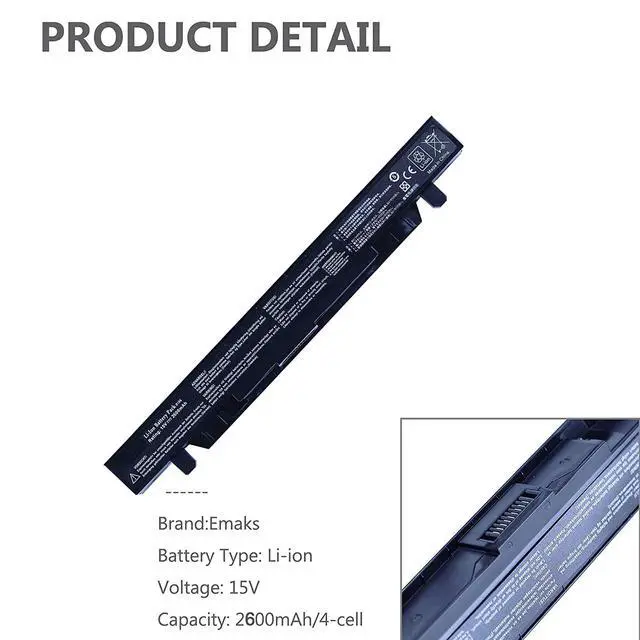 Alt view image 3 of 6 - A41N1424 Battery for Asus ROG GL552V GL552VW DH74 DH71 GL552JX GL552J GL552 | for ZX50JX X50J X555 ZX50 FZ50 FX50VW;FX-Plus FX-PRO 6300 6700-15V 2600mAh
