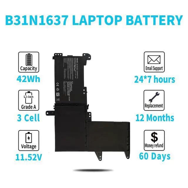 Alt view image 5 of 6 - B31N1637 C31N1637 Laptop Battery for Asus VivoBook 15 S15 X510 X510U X510UA X510UN X510UF X510UQ X510UR X510UAR S510 S510U S510UF S510UN S510UR S510UA F510 F510U F510UA F510UQ F510QA B31BI2H