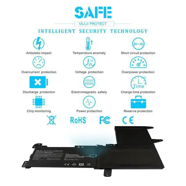 Alt view image 6 of 6 - B31N1637 C31N1637 Laptop Battery for Asus VivoBook 15 S15 X510 X510U X510UA X510UN X510UF X510UQ X510UR X510UAR S510 S510U S510UF S510UN S510UR S510UA F510 F510U F510UA F510UQ F510QA B31BI2H