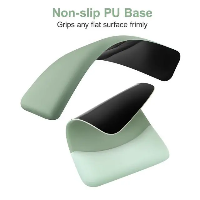 Alt view image 4 of 7 - Wrist Rest Support for Mouse Pad&Keyboard Set, Rectangular Ergonomic Mousepad Non-Slip Base Home/Office Pain Relief&Easy Typing Pad with Neoprene Cloth&Raised Silicone Lining, Green